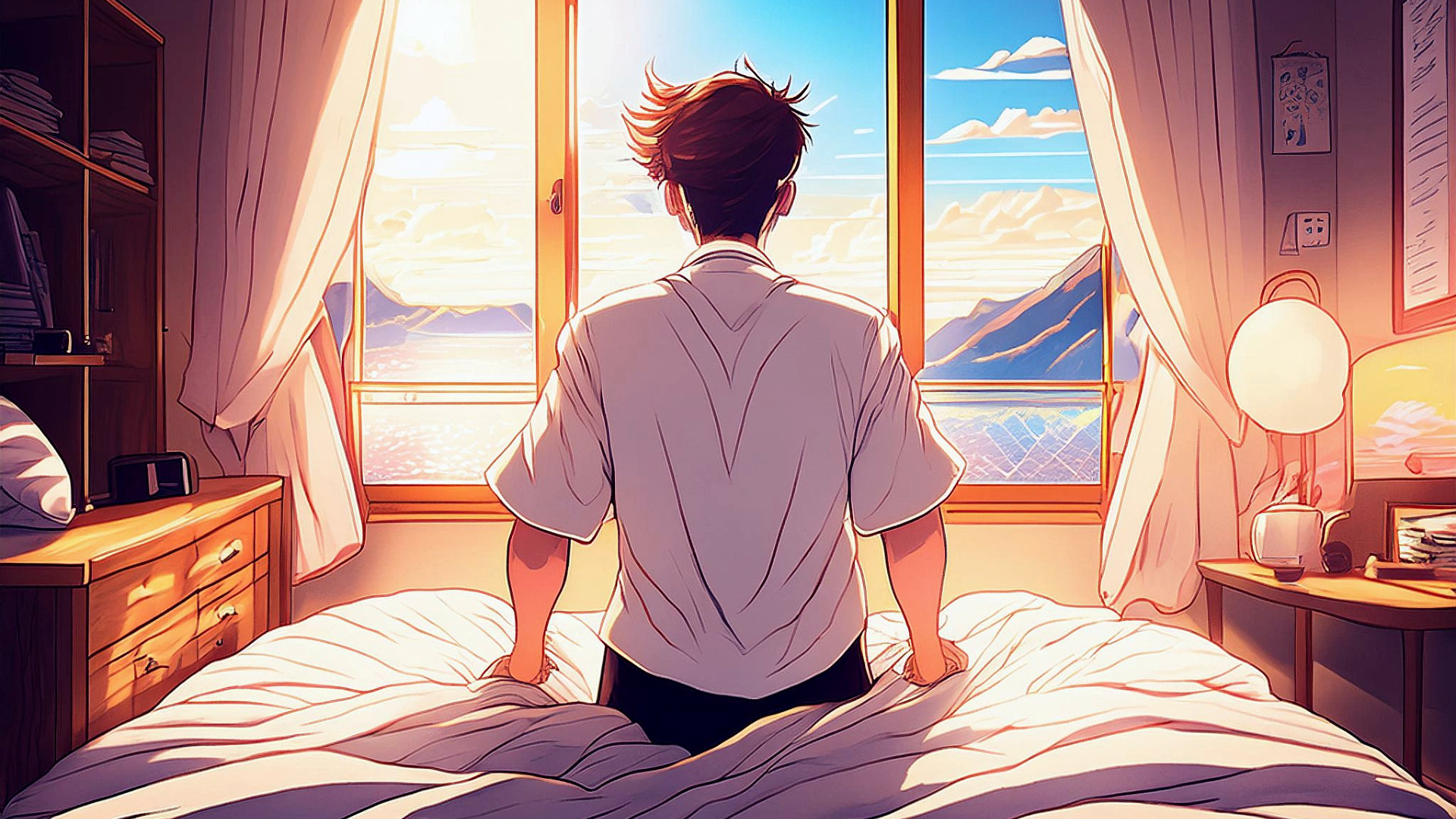 person looking outside.